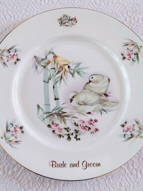 Harleigh England Love Song Bride & Groom Love Birds Bone China Display Plate
